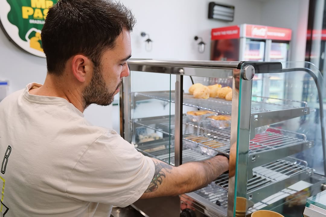 Authentic Brazilian pastel - crispy golden pastries with filling